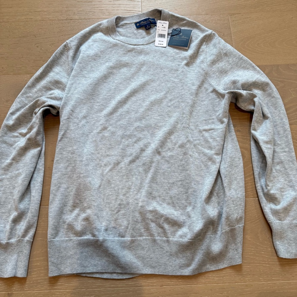 Brooks Brothers Light Gray Crewneck Sweater